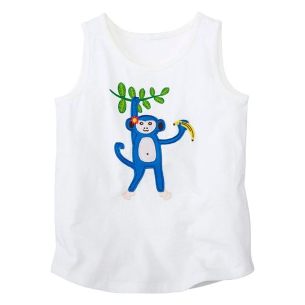 Hanna Andersson White Monkey Favorite Things Tank